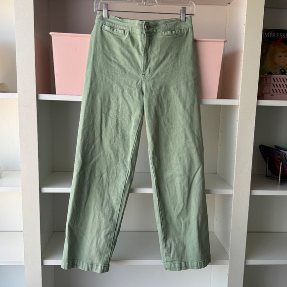 MADEWELL Pistachio Emmett Wide-Leg Crop Pant Welt Pocket Edition - Picture 6 of 9